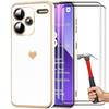 Case - E.F.CONNECTION - For Xiaomi Redmi Note 13 Pro+ 5G - Shockproof TPU - Love Heart Pattern - 2 Tempered Glasses