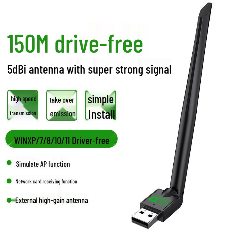 1300M Dual-Band USB WiFi Adapter for Desktop & Laptop - 5G Gigabit Receiver/Transmitter