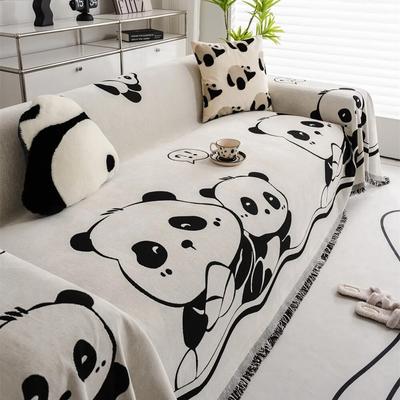 Panda Pes Příroda Květiny Potisk Měkká Pohovka Ručník Deka Kempování Piknik Ručník Proti Kočkám Bílá Bavlna Ochrana Proti Poškrábání Podložka na Pohovku
