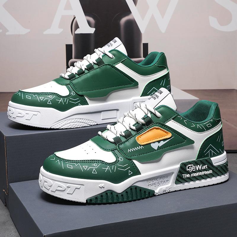 Pánské Boty Outdoorové Ležérní Tenisky Módní Šněrovací Kožené Běžecké Boty Nízké Prodyšné Tenisky Designové Platformové Boty