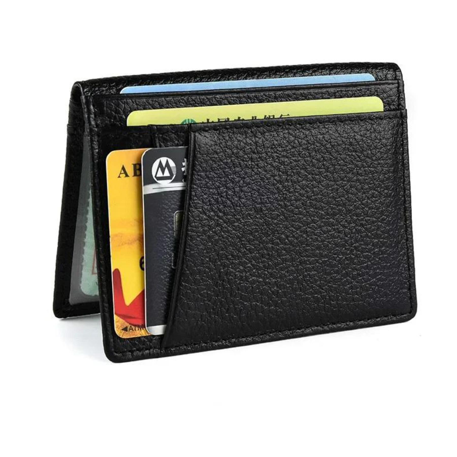 

Super Slim Soft Wallet 100% Genuine Leather Mini Credit Card Wallet Purse Card Holders Men Wallet Thin Small