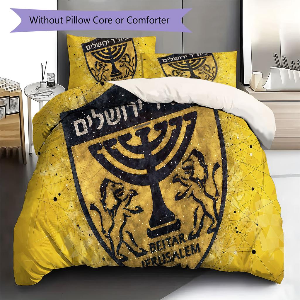 Beitar Jerusalem Pattern Bedding,Quilt Set Quilt Cover Pillowcase Home Birthday Gift(1 * duvet cover + 2 * pillowcase, without core)