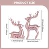2x Reindeer Figurines Christmas Decor, Elk Sculptures, Sitting Standing Deer Statues Ornaments for Party Desktop Holiday Xmas