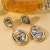 French Vintage Teardrop Abalone Shell Earrings: High-End Light Luxury Fashion Accessory