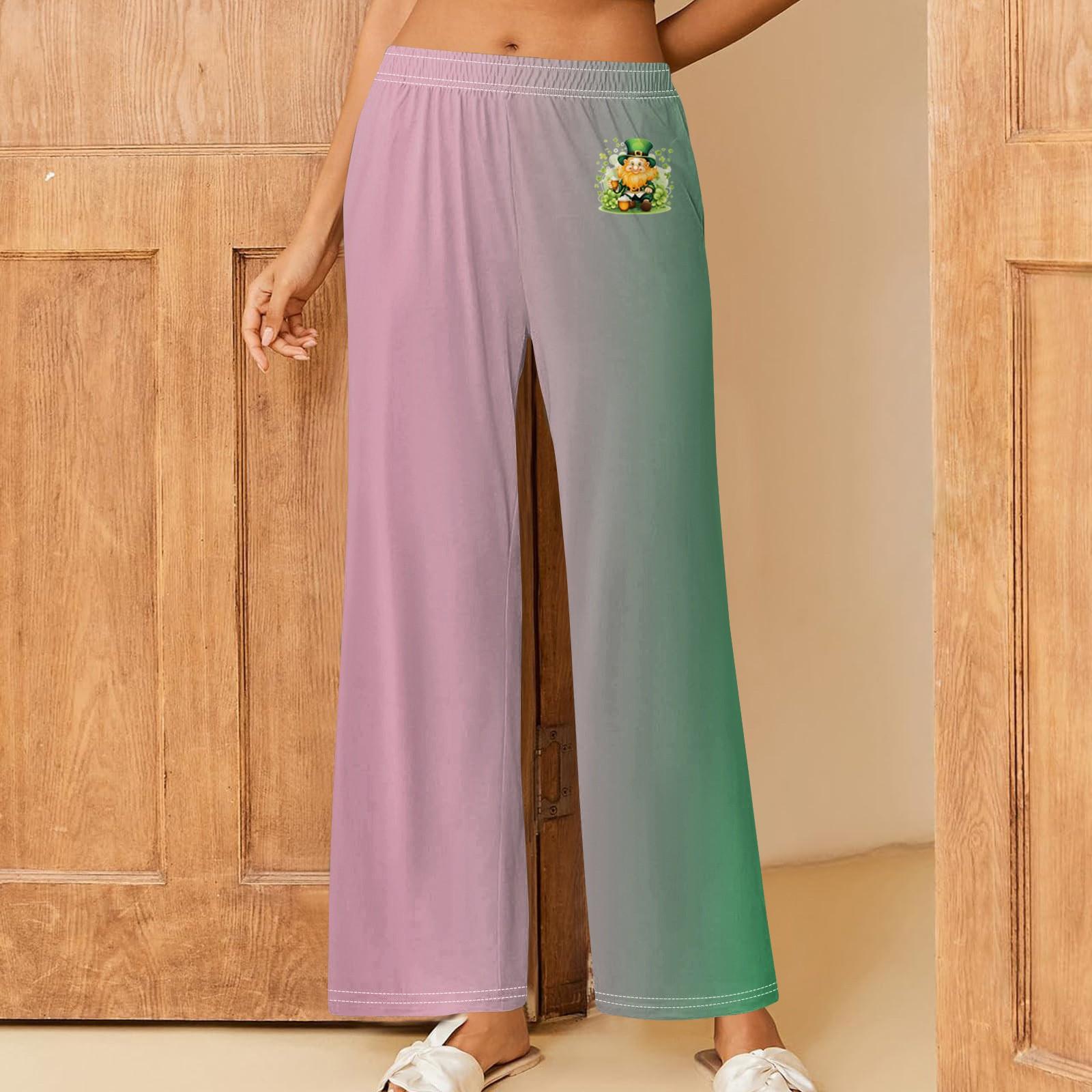 

Женская мода Свободный повседневный St. Брюки с принтом ко Дню Святого Патрика XXL