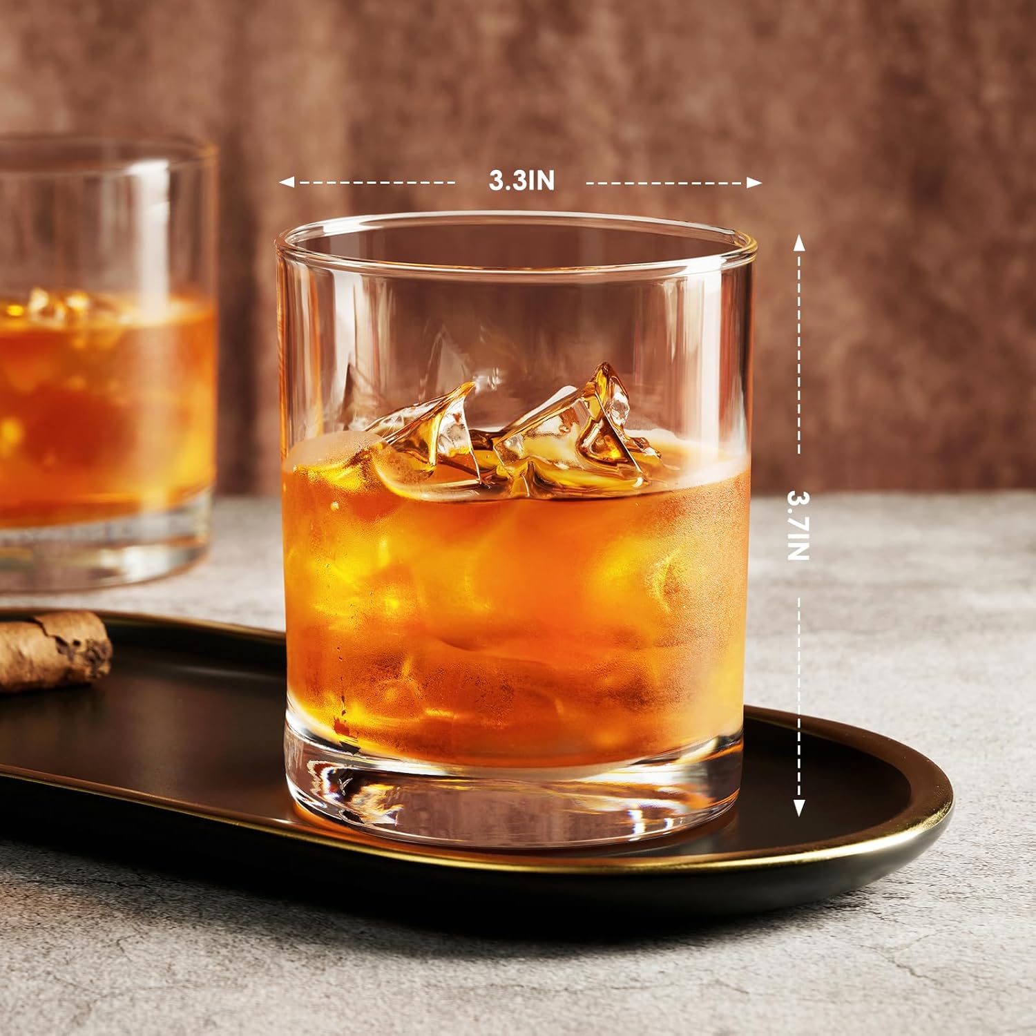 Fruit Punch Whiskey Glasses Set of 2, 10 OZ Old Fashioned Glass, Whiskey Glasses in Bar and Party, Rocks Glasses, Bourbon Glass, Liquor Vodka,