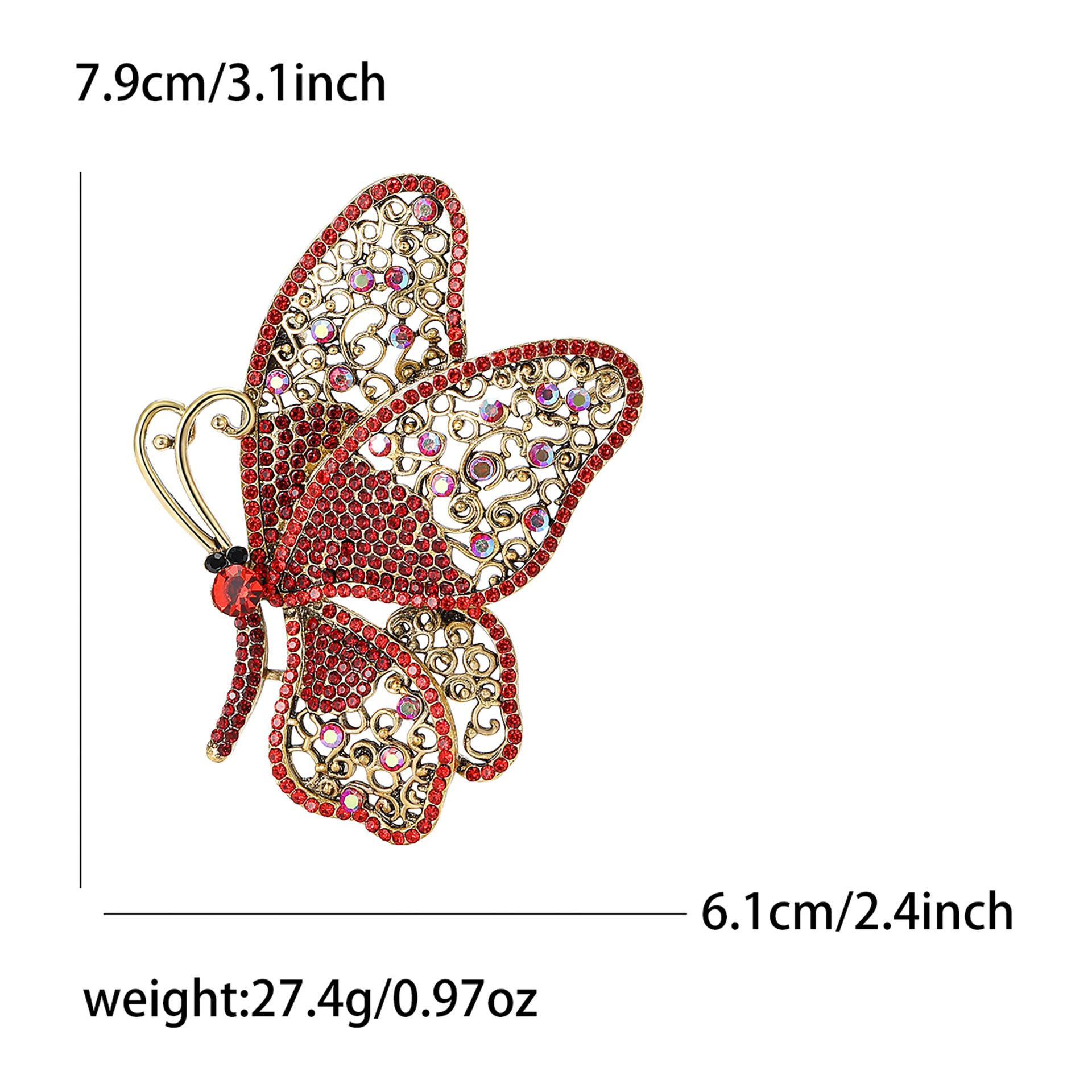 

Винтажная брошь в виде бабочки из сплава со стразами, изысканная модная брошь для женского костюма, кардигана, украшения для корсажа