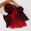 New two-color spliced bamboo cotton scarf, women's bag head color yarn scarf