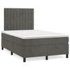 Cadre de lit avec matelas - Maison Exclusive - 120x200cm - Velours gris foncé - 2 places