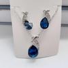 Chic Rhinestone Zircon Jewelry Set: Necklace, Earrings, Ring & Watch for Women