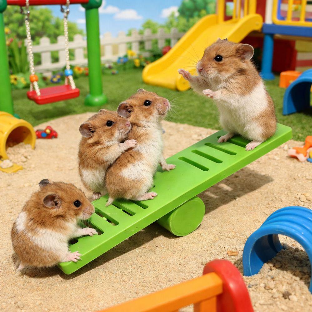 Plastic Hamster Seesaw Toy Colorful Rodents Seesaw Small Animal Toys  Cage Environment