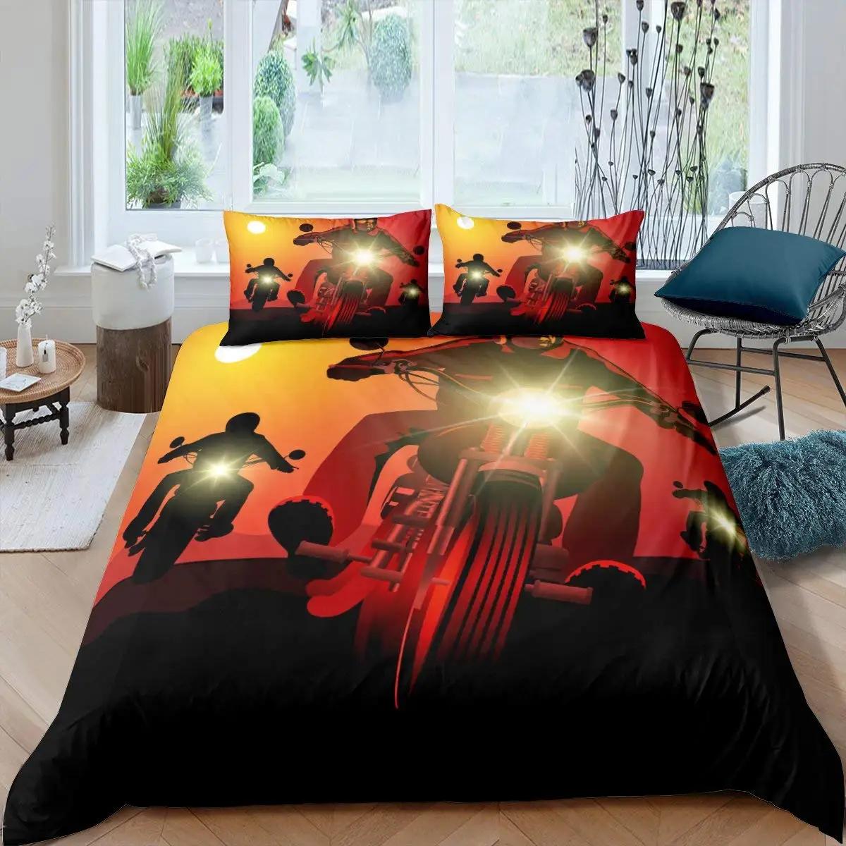 Комплект постельного белья с изображением мотоцикла 3D Queen Bedding Duvet Cover — фото 14