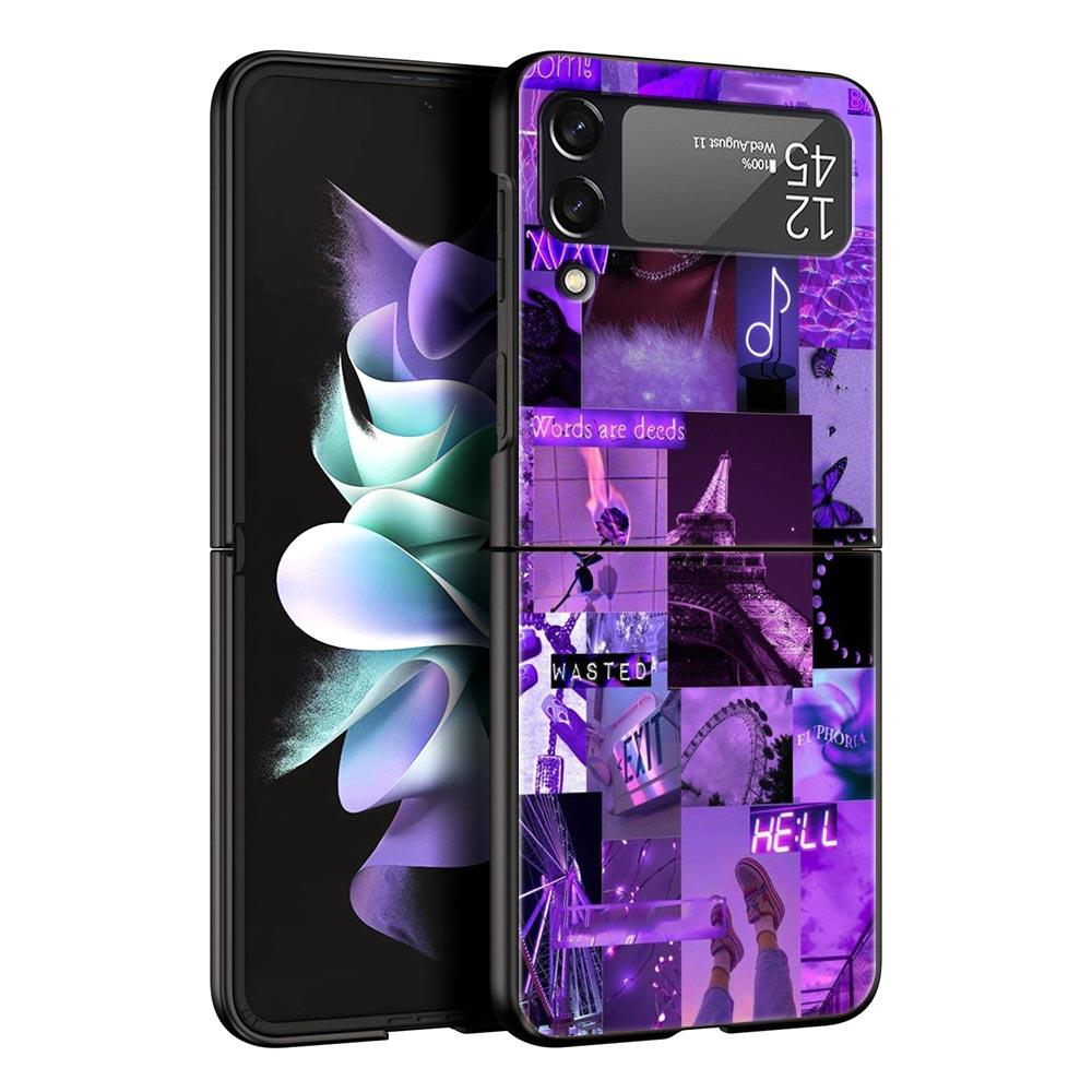 infinity on Purple Phone Case for Samsung Galaxy Z Flip 3 4 5 Folding Shell For Samsung Z Flip3 Flip4 Hard Fundas Bumper Cover