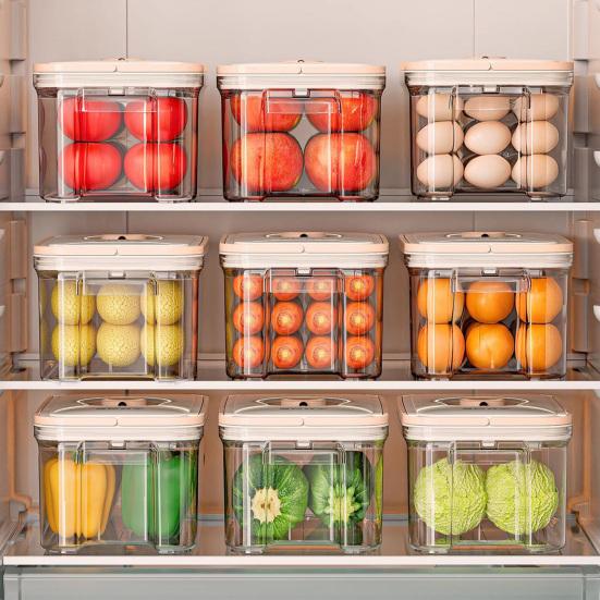 Aufbewahrungsbox Lebensmittelqualität Kunststoff und Timer-Knopf-Design Behälter Einfacher Zugriff Stapelbare Aufbewahrungsbox für Kühlschrank Mikrowelle