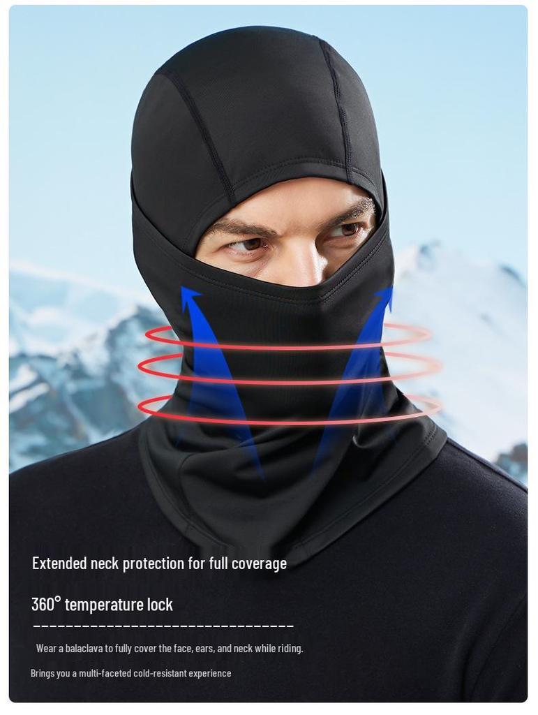 Cross-Border Winter Plus Velvet Warm Balaclava: Anti-Freeze Ski Mask, Cycling Windproof Hood, Neck Warmer.