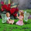 2er Set Kreatives Chat Blume Fee Harz Ornament Kreative Mikrolandschaft Blumentopf Dekoration Ornament Fee Garten Ornament