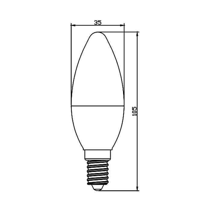 Ampoule LED flamme 5W (Eq. 35W) E14 4000K