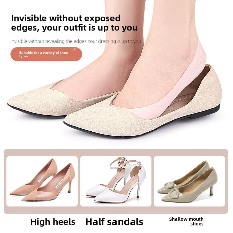 Summer Women's Arch Boat Socks Crescent Sponge Pad Shock Absorption and Pressure Relief Arbitrary Cutting Invisible Anti-slip Shallow Socks