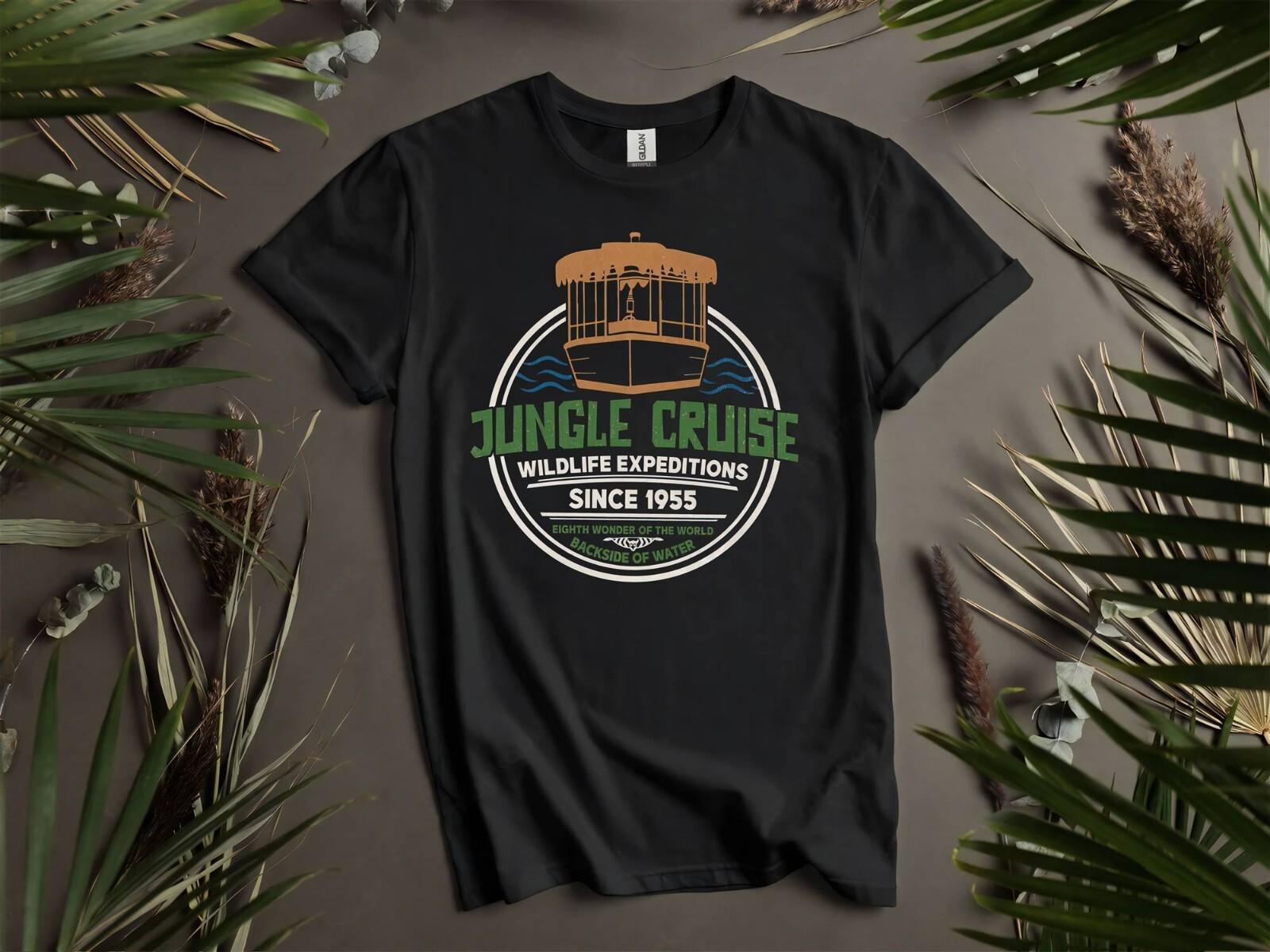 Ретро Футболка с принтом «Задняя часть аттракциона Jungle Cruise» Футболка Мужская Женская Унисекс K696 L