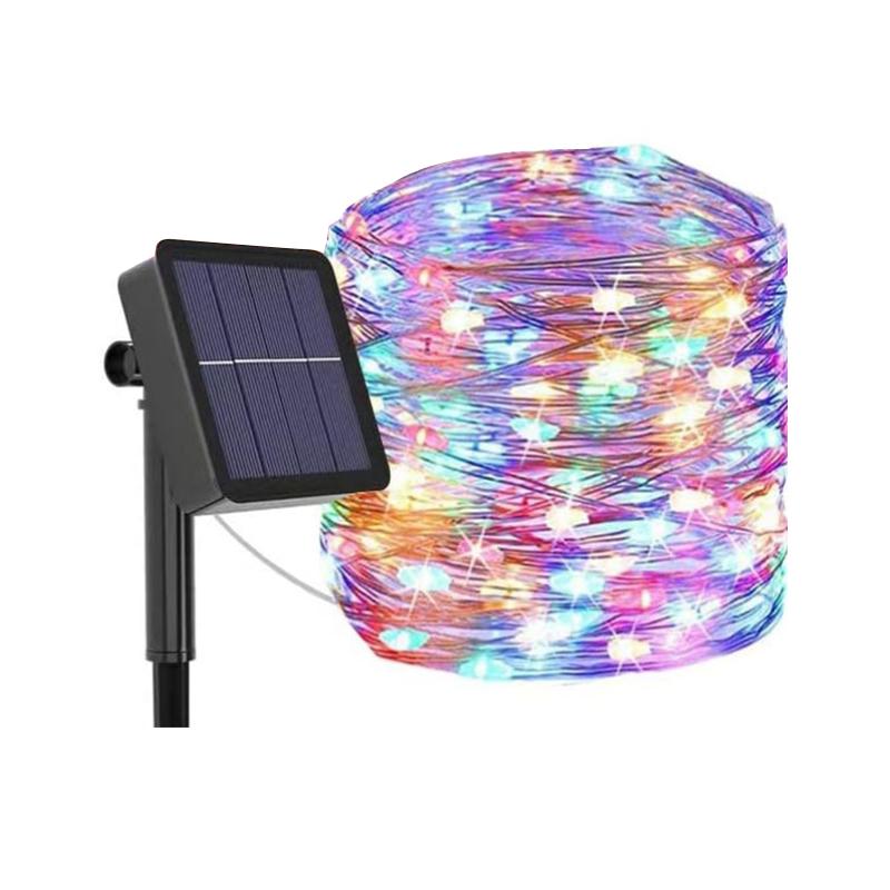 Solar LED Copper Wire String Lights 8 Modes Outdoor Waterproof Fairy Lights Garden Yard Christmas Holiday Party Decor Lighting
