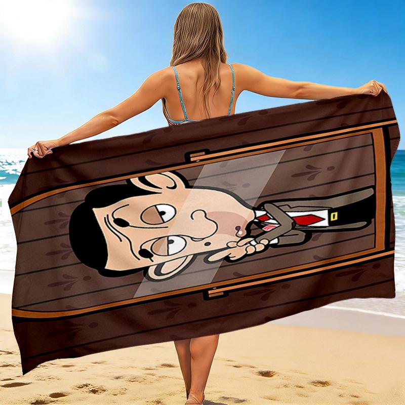 1Pc Mr Bean'S Mirror Moment Beach Towel, Quick Dry, Multi-Use for Beach Pool Gym Yoga Home Travel, Christmas, Halloween, Xmas Gift M929379
