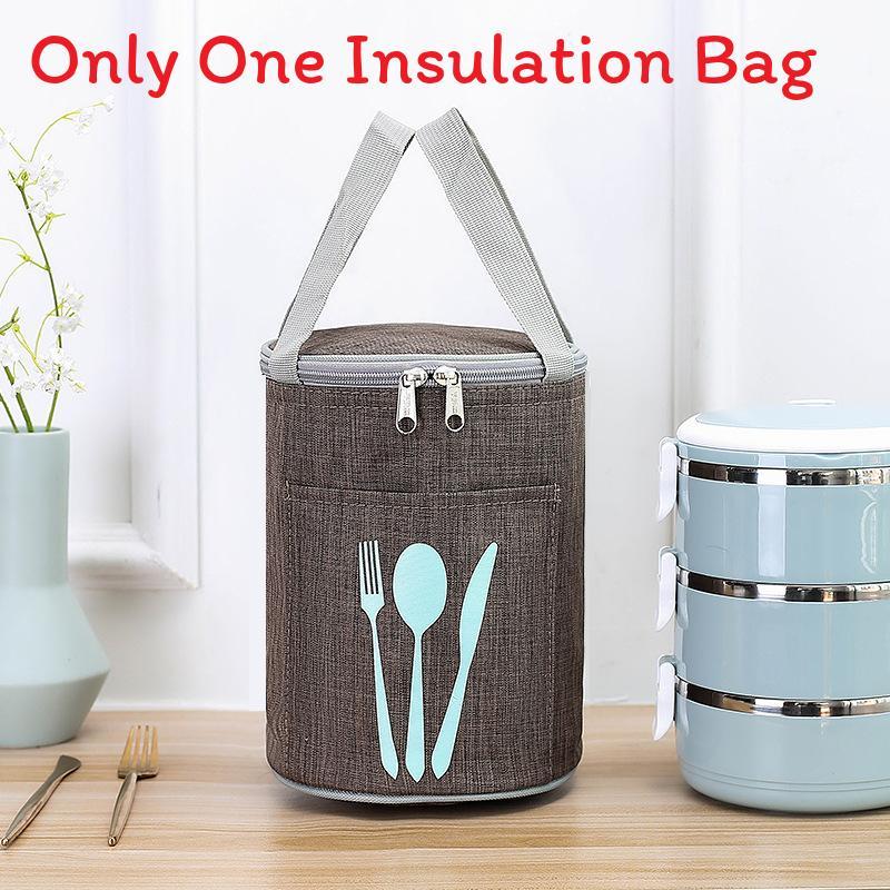 

Modern Minimalist Insulated Lunch Bag With Aluminum Foil Large Capacity Oxford Fabric For Office Use Medium Brown