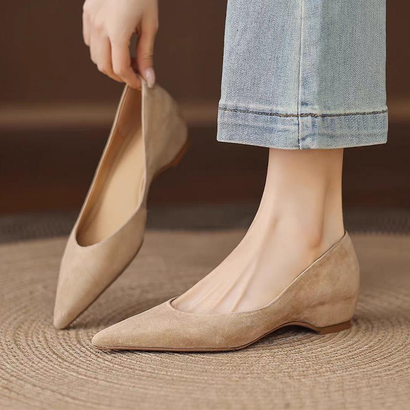 Pointed Toe Women Heeled Shoes Shallow Suede Sexy Sandals Designer Shoes Summer Woman 2025 Luxury Dress Zapatillas Mujer