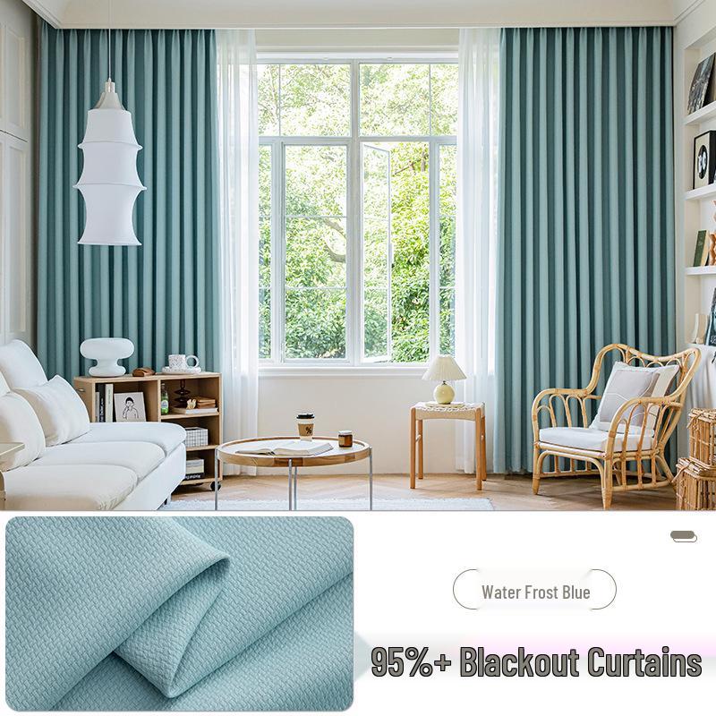 2025 Dual-Sided Blackout Curtains - Rice Grain & Pea Cotton for Living Room, Bedroom, Balcony