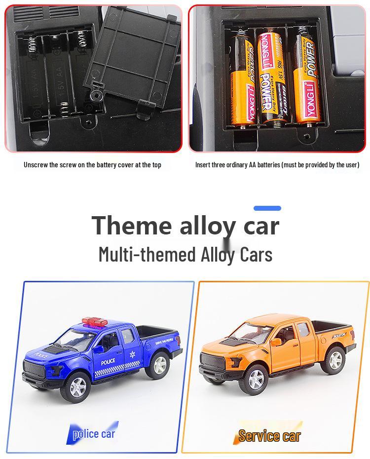 Cheng Le Mei Toy Police Car Garage and Storage Box Simulation Set