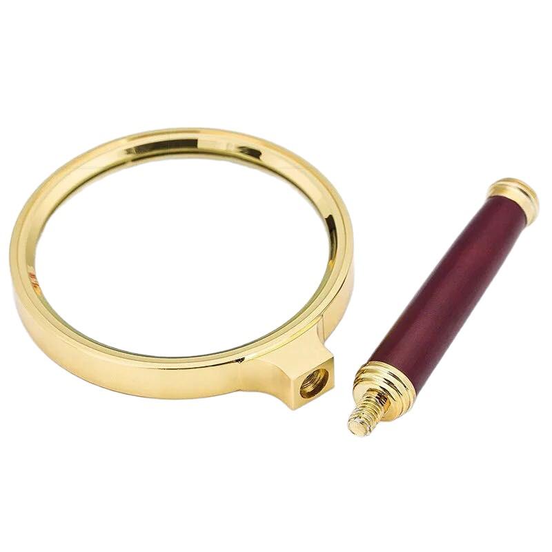 Rosewood Metal Magnifying Glass - 10x HD Handheld Lens for Reading & Science