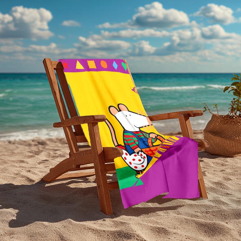 Ultra Soft Beach Towel with Maisy Mouse Theme,Ideal for Pool,Camping, Diving,Perfect Travel Essential, Vibrant Beach Towel.