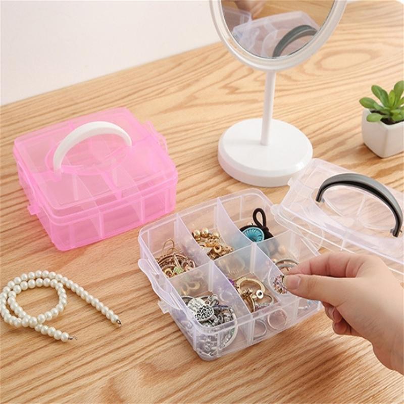1/2PCS 18 Grid Transparent Large-capacity Necklace Ring Stud Earrings Storage Box Jewelry Box Ornament Box Jewelry Storage Box