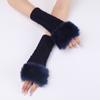 Diamond Shaped Short Gloves for Women Knitted Warm Half-finger Arm Sleeves