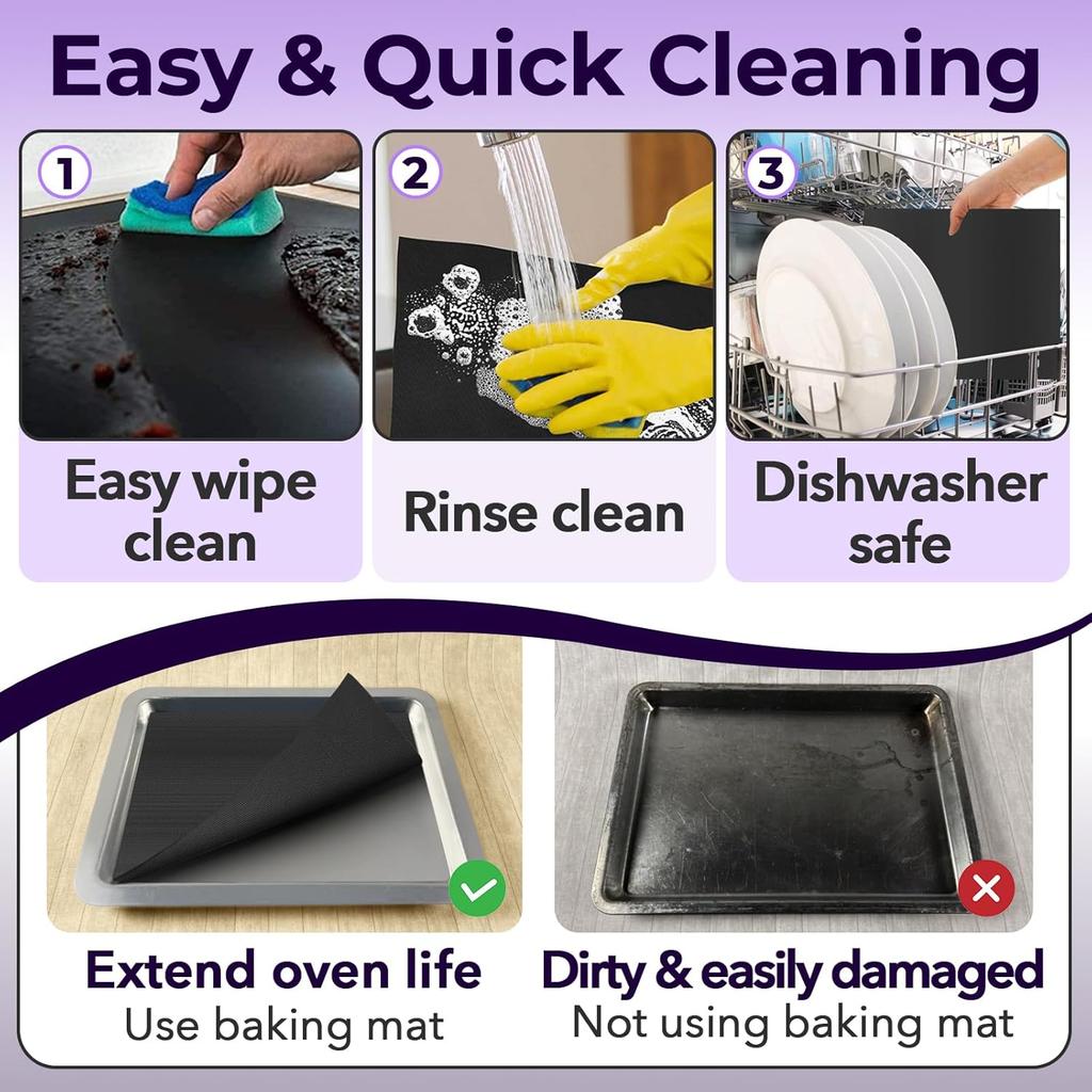 8PCS Air Fryer Liners for Emeril Lagasse 26 QT French Door 360 Air Fryer, Teflon Mat Non-Stick Oven Liners for Bottom of Oven, Reble Oven Liner for