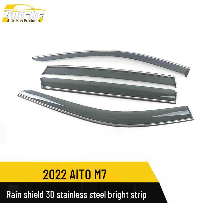 Jinkang Seres AITO M7 Rain Deflector & Sun Visor Trim - 3D Stainless Steel Bright Strip for Model 22