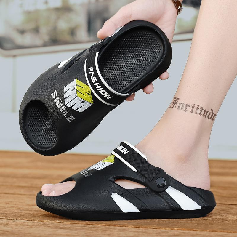 

Летние мужские сандалии-шлепанцы на платформе из ЭВА, плоские нескользящие сандалии, домашние бесшумные шлепанцы, уличные сандалии для плавания, пляжные сандалии для мужчин 2025 35-36 чёрный