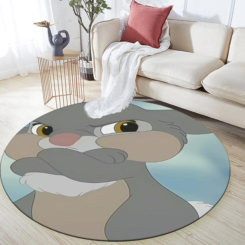 Thumper pattern round rug,Carpet Rug for Living Room Bedroom Playroom ,Non-slip Floor Mat,Holiday Gifts and Birthday Gifts.
