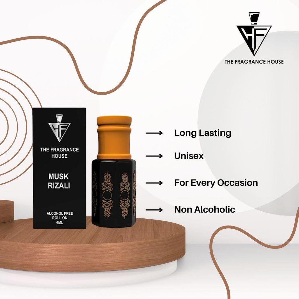 The Fragrance House Musk Rizali Luxury for Men and Women 100% Alcohol Free Long Lasting Attar (6 ML)