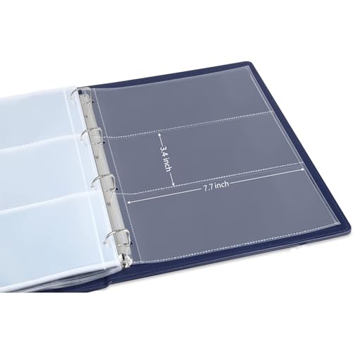 MUDOR Currency Collection Album, 90 Pocket World Banknote Holder, Paper Money Storage Book Album Binder Supplies, Blue