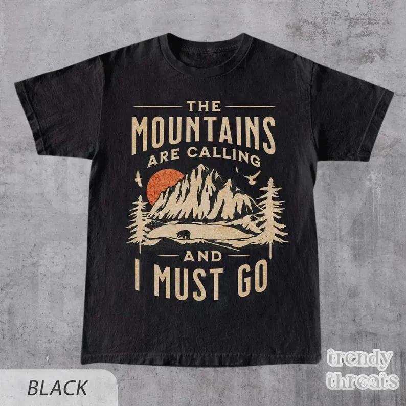 Retro The Mountains Are Calling Shirt, Hiking Shirt, Camping Shirt, XXXL
