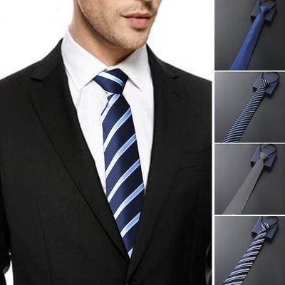 1 ks Svatba Ležérní Business Móda Jednobarevná Ležérní Pruhovaná Pánská Zipová Kravata Zip Up Kravata