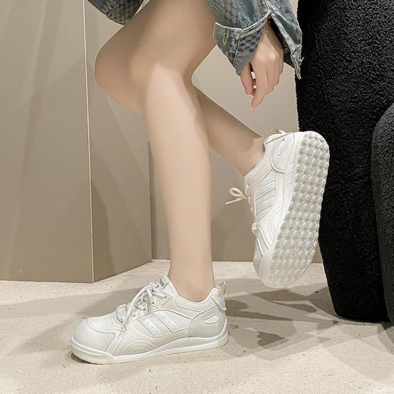 College style platform white shoes women's autumn new lace-up casual shoes student versatile simple board shoes