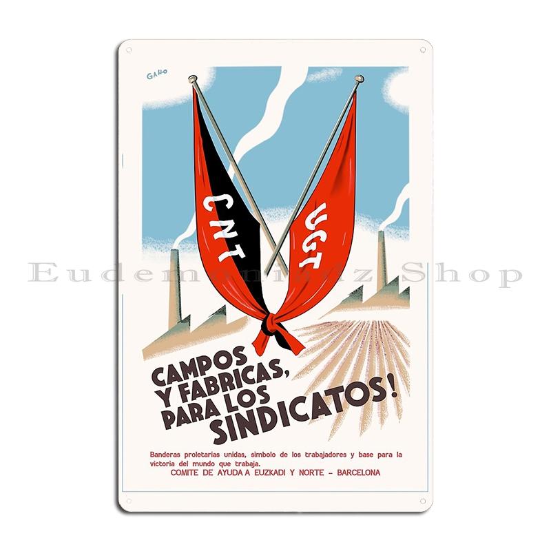 Spanish Civil War Anarchist Metal Plaque Club Bar Home Iron Cave Classic Fsln Sandino Tin Sign Poster