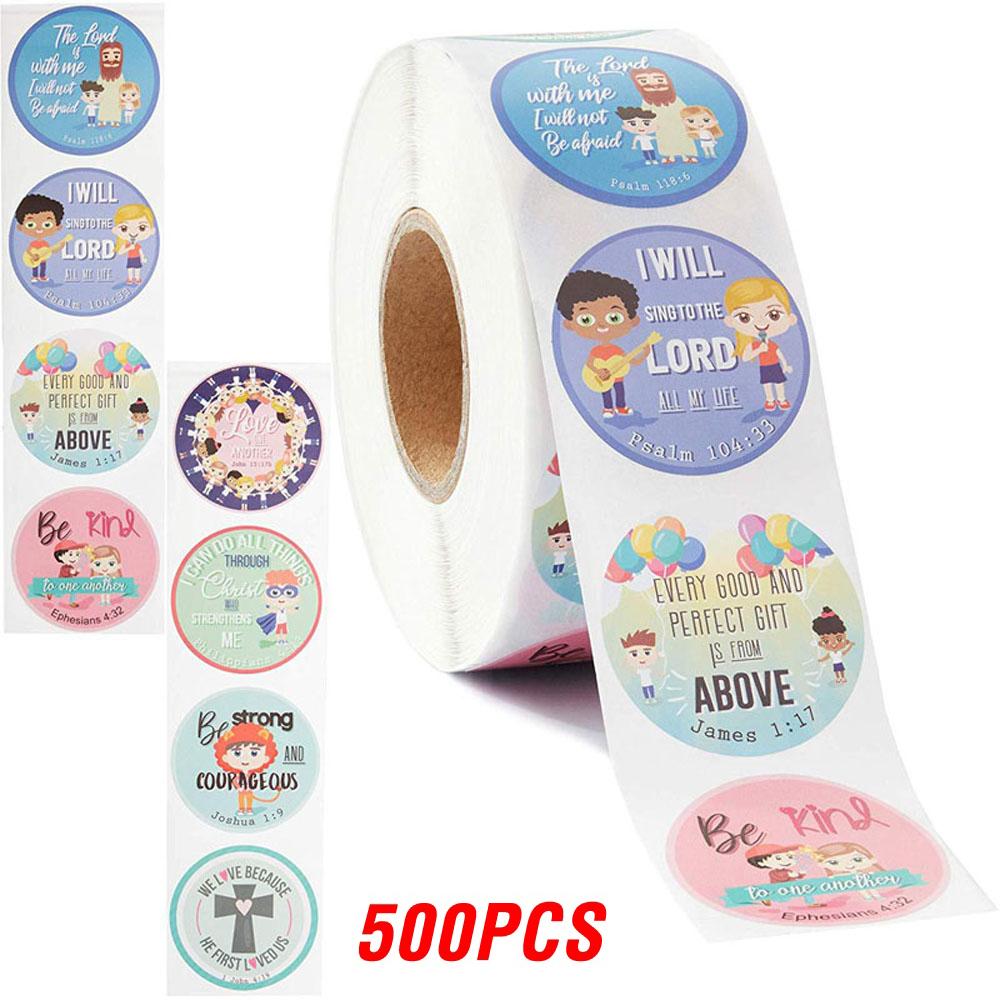

100-500pcs Pattern Religious Stickers Labels Christian Bible Verse Sticker Scrapbooking For Kids School Stationery Sticker