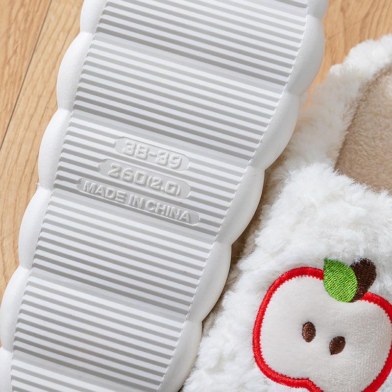 Apple Alphabet Drag Autumn and Winter Couple Casual Home Cotton Shoes Warm and Comfortable Household Cotton Slippers