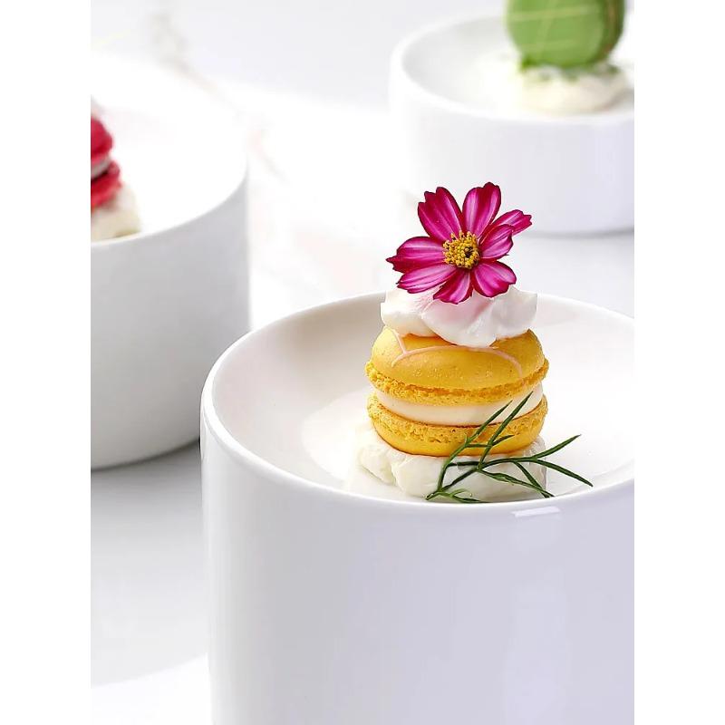 Restaurant Ceramic Creative Dishes Snacks French Dessert Table Molecular Dishes Cold Dishes Cylindrical Pastry Plates