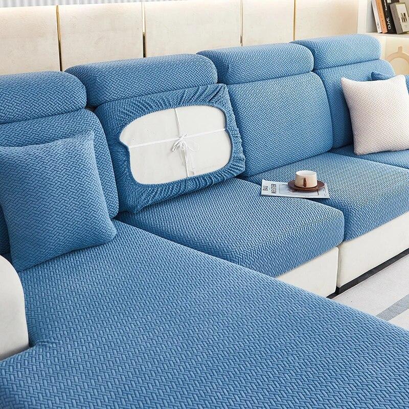 Fodera per cuscino per sedile per divano jacquard, rimovibile, per soggiorno, federa elastica per cuscino per animali domestici, per bambini, lavabile, per mobili