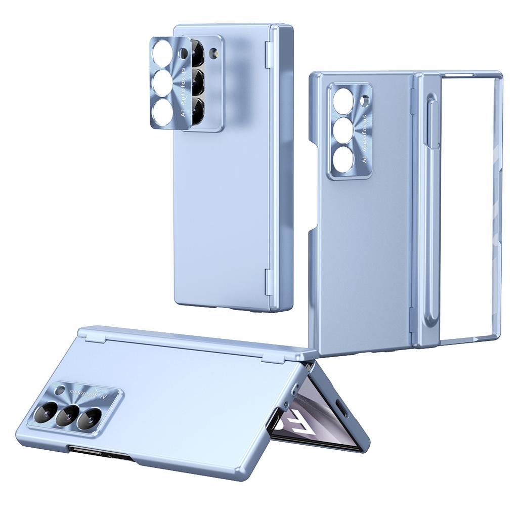For Samsung Galaxy Z Fold6 5G Phone Case Hard PC Phone Cover with Tempered Glass Film/Stylus
