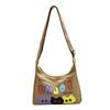 Canvas Bag Women's Large-capacity Bag New Fashion Cartoon Letter Casual Shoulder Messenger Bag