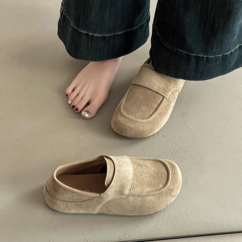 Fashion Retro Versatile One-pedal Lazy Shoes Women's 2025 Spring and Autumn New Outer Wear Fashionable Versatile Platform Single Shoes